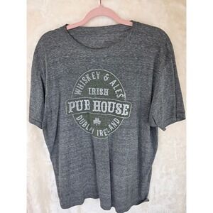 Sonoma Mens Irish Pub House Dublin Ireland Graphic T-Shirt Heather Grey L